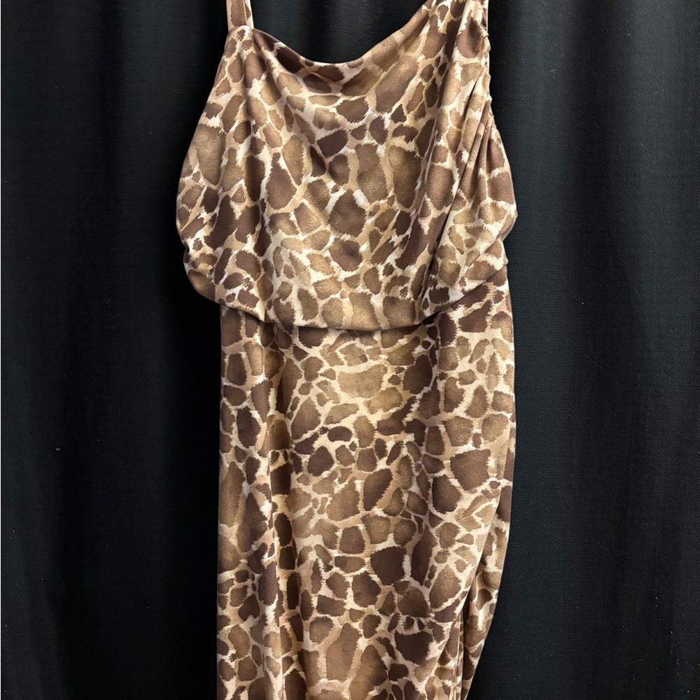 Animal Brown and Tan Sleeveless Dress